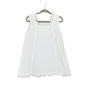 Edgehill Collection Girls Dress 2T White Swiss Dot Dress Ruffle Summer Boho